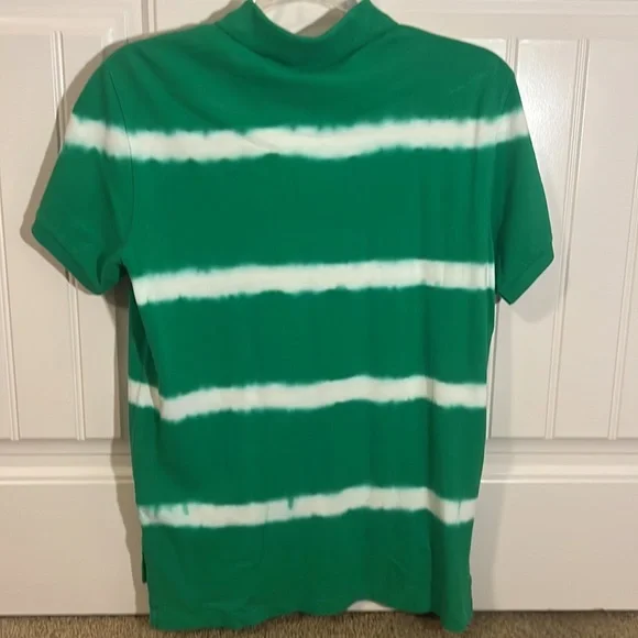 NWT Rare Polo Ralph Lauren Dip Dyes Green & White Stripe Polo Shirt Medium - Picture 8 of 9